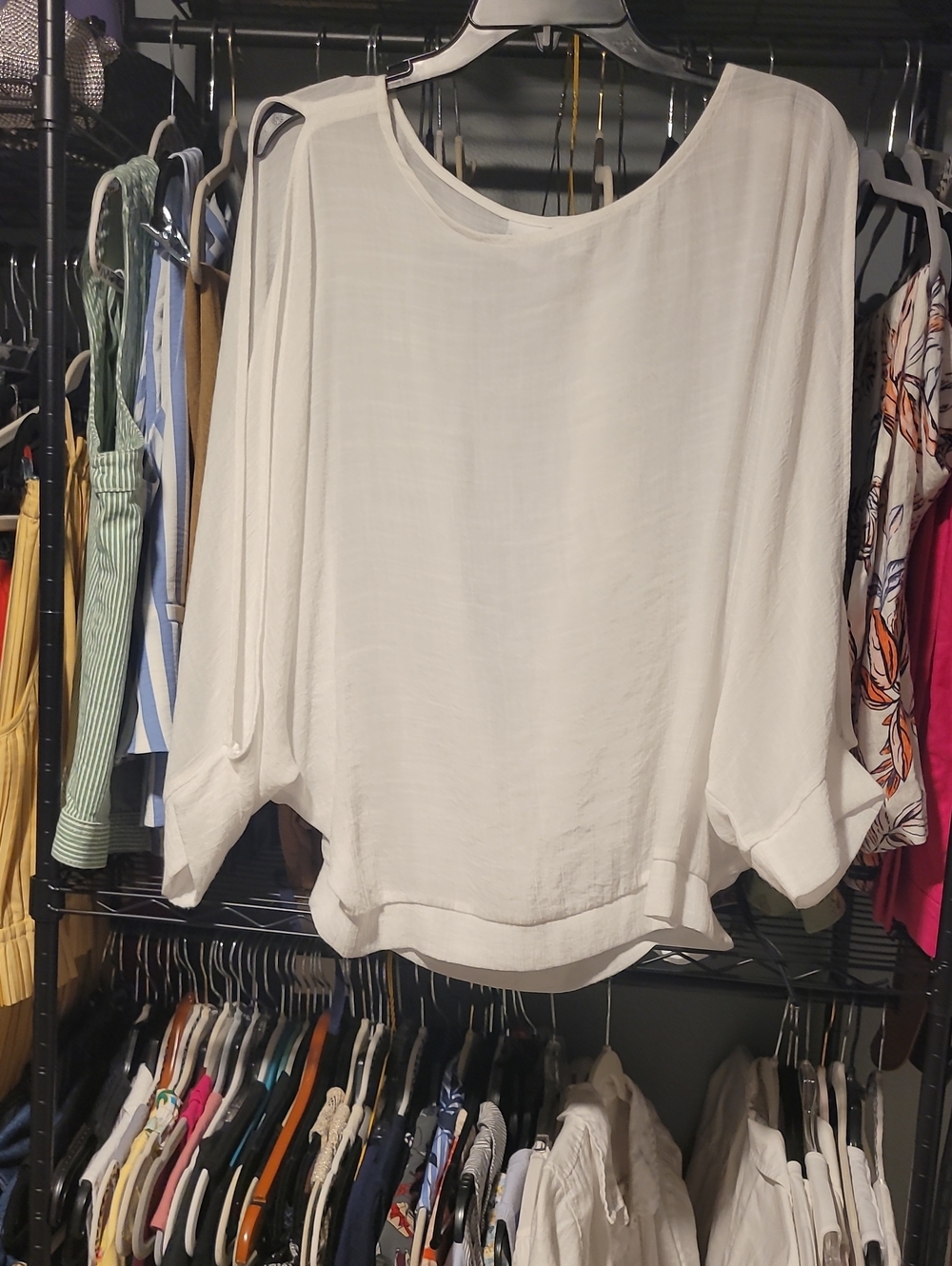 New York & Company Off-White Dolman Blouse